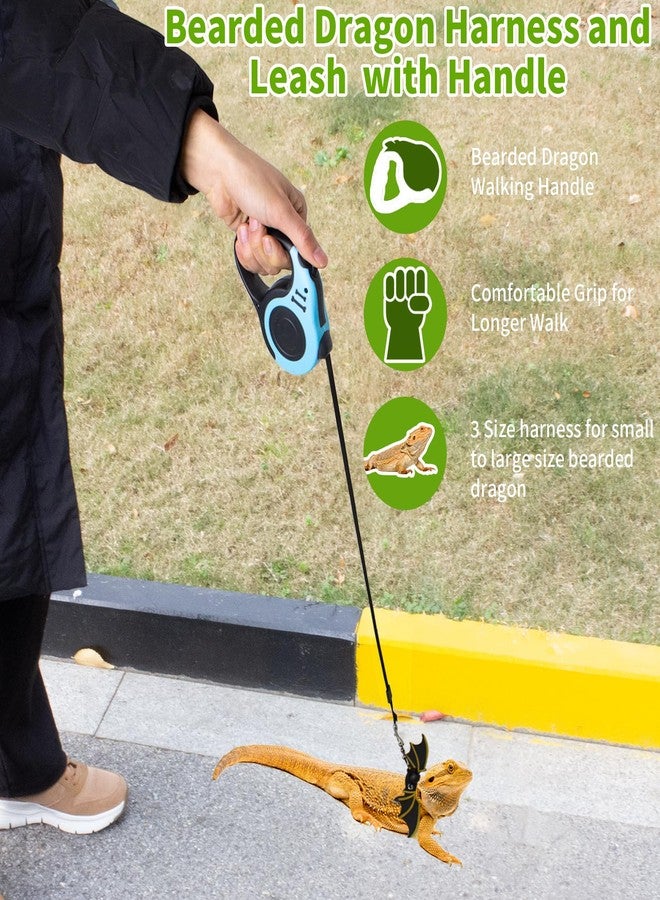 OOXYG Retractable Bearded Dragon Leash with Dinosaur Wings, Comfortable Leather Harness, 3 Sizes Adjustable Escape-Proof Design - Image 3